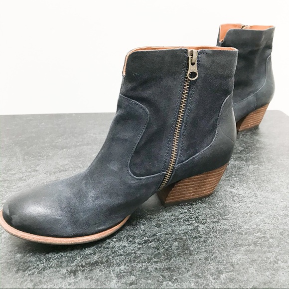 Kork-Ease Ankle Bootie - Navy Suede Leather - Picture 4 of 8